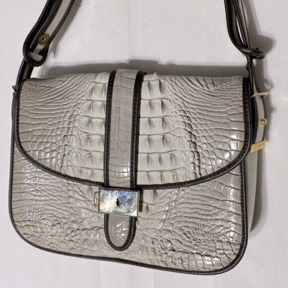 Vintage Reptile Embossed Faux Leather Purse Handbag Shoulder Bag - Picture 3 of 16